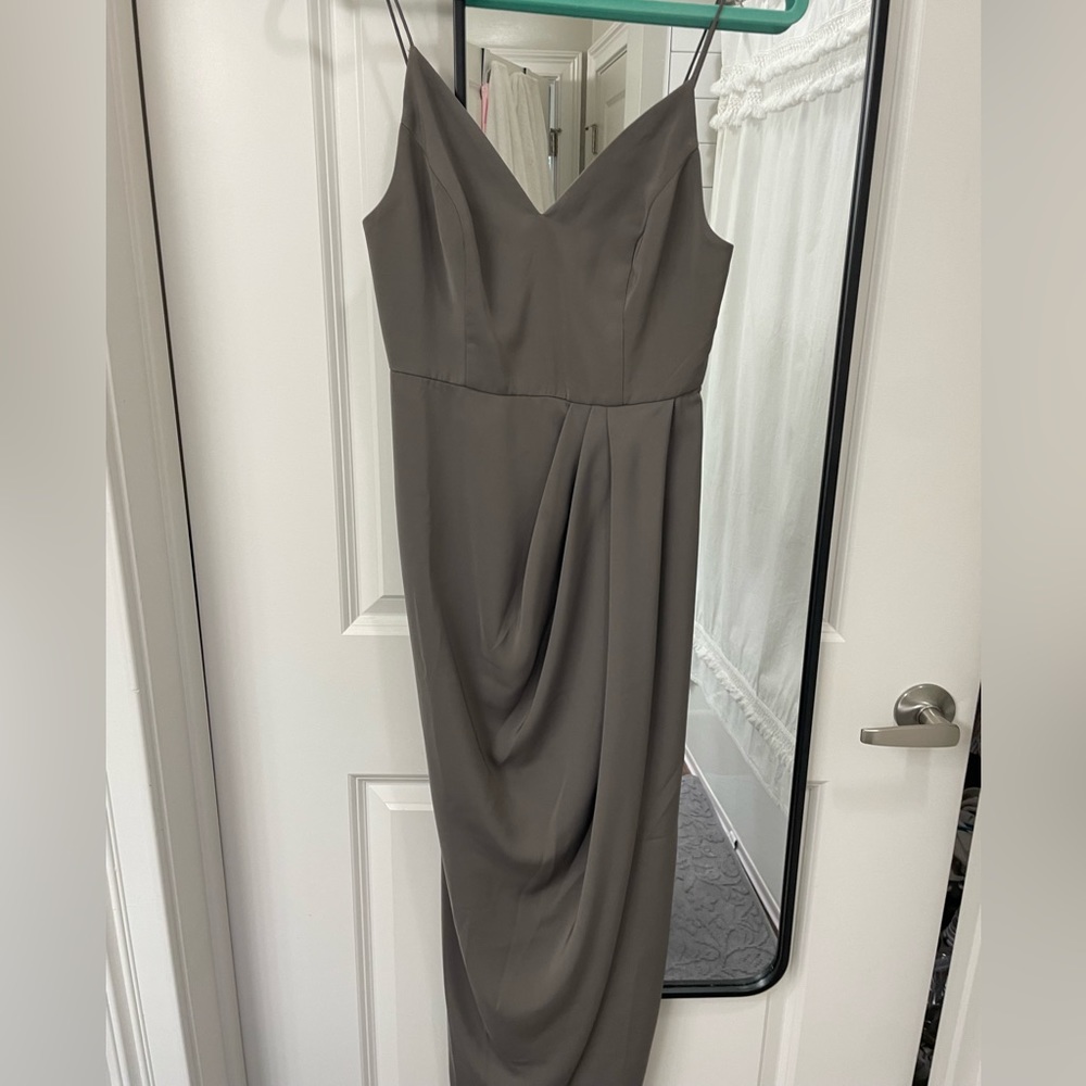Shona Joy wedding guest dress Olive midi dress. Size US 4
